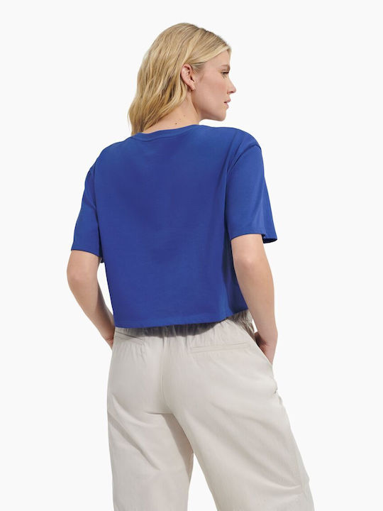 Ugg Australia Tana Women's Summer Crop Top Cotton Short Sleeve Blue