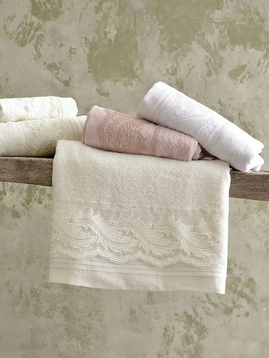 Rythmos Regata Bridal Towel Set 3pcs with Lace Ecru