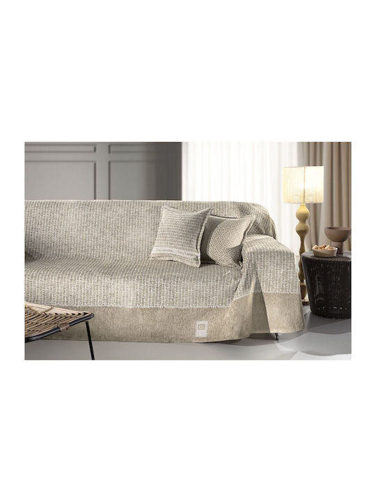 Guy Laroche Four-Seater Sofa Throw 2 Sides Parfait 180x350cm Natural