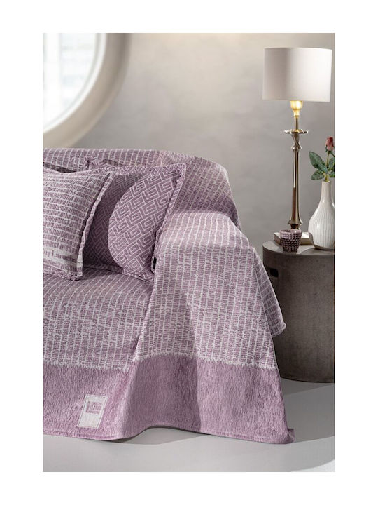 Guy Laroche Sofa Throws 2 Seater 2 Sides Sardinia 180x250cm Lilac