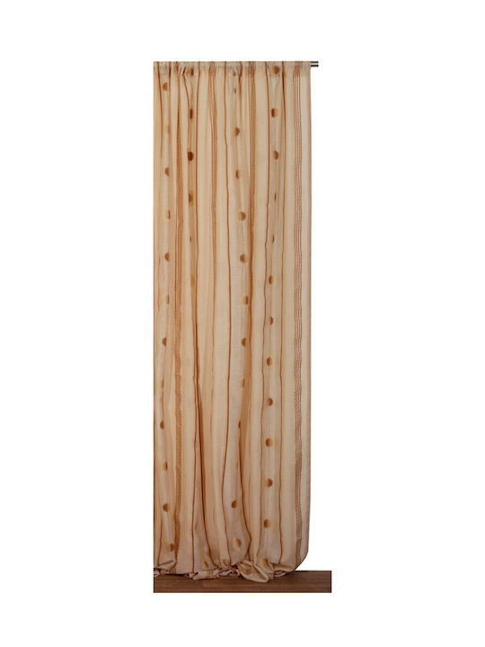Viopros Curtain with Pencil Pleat Brown 280x270cm