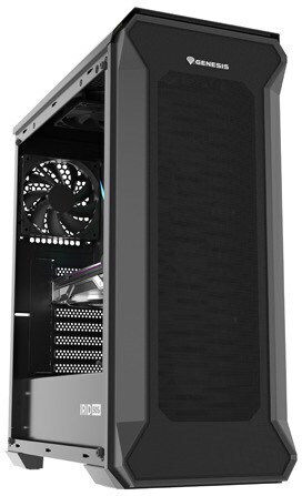 Genesis Irid 505F Gaming Midi-Turm Computergehäuse mit Seitenfenster Schwarz