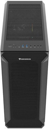 Genesis Irid 505F Gaming Midi-Turm Computergehäuse mit Seitenfenster Schwarz