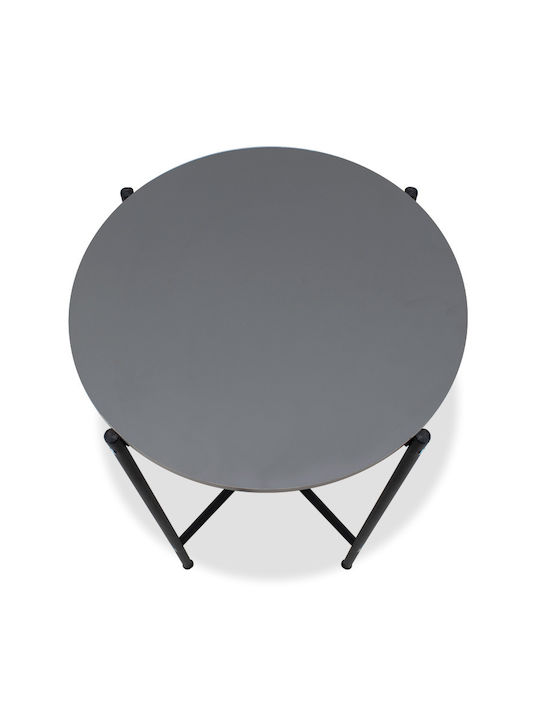 Round Side Table Nalda Wooden Anthracite 43x43x56.5 cm