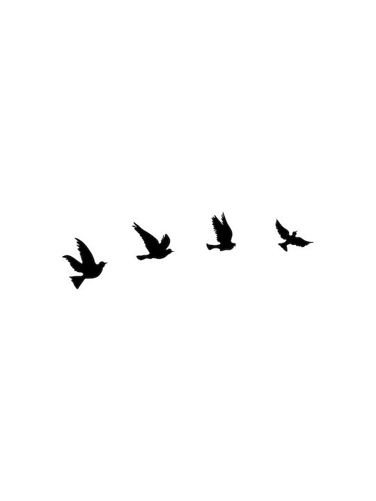 Hanging Wall Decor Pigeons Black Metallic 16x15cm 4 Pieces