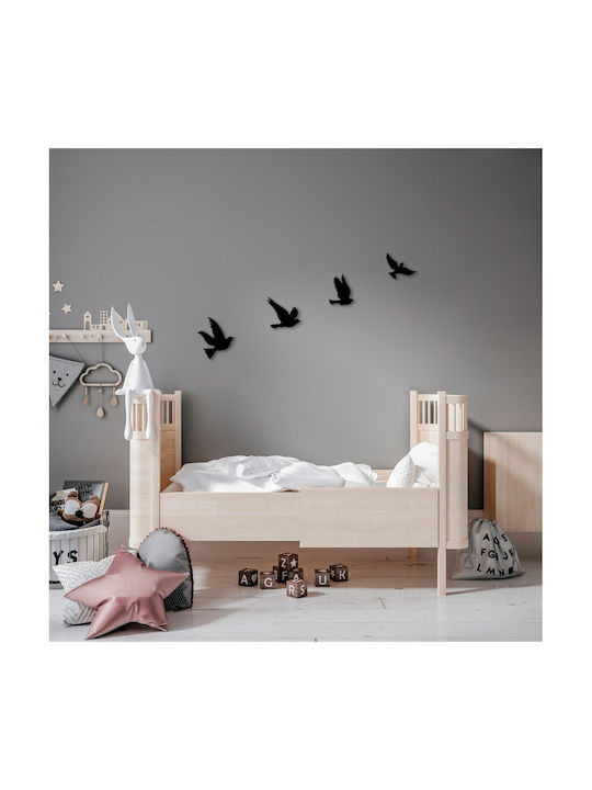 Hanging Wall Decor Pigeons Black Metallic 16x15cm 4 Pieces
