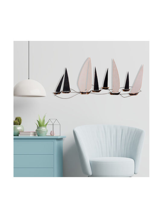 Wall Decor Made of Metal Ocean 117x5x52cm