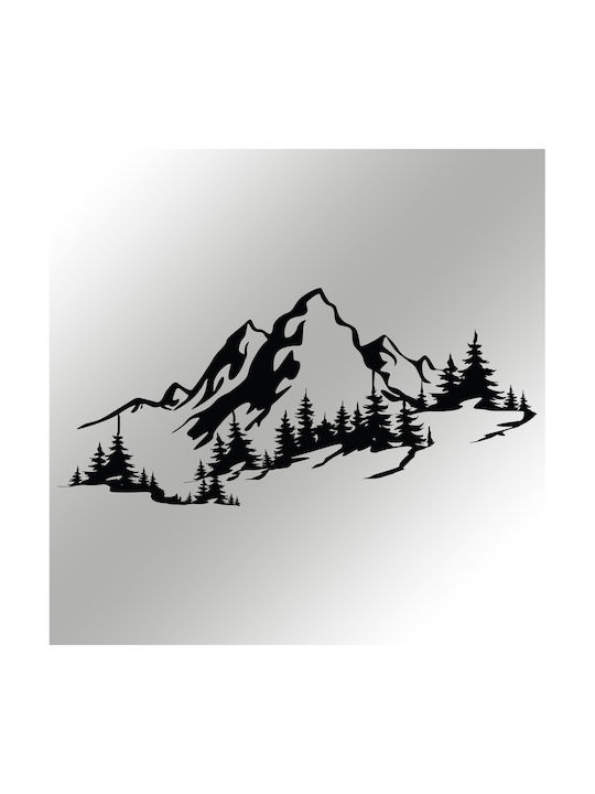 Decorative Silhouette Mountain Black Made of Metal 67x30cm