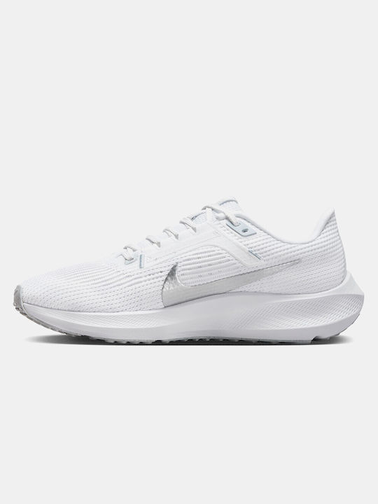 Nike Air Zoom Pegasus 40 Sport Shoes Running White / Pure Platinum / Metallic Silver
