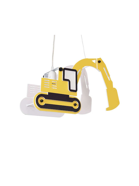 GloboStar Kids Plastic Single Ceiling Light E27 Excavator Yellow 45x27cm