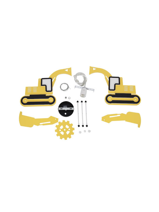GloboStar Kids Plastic Single Ceiling Light E27 Excavator Yellow 45x27cm