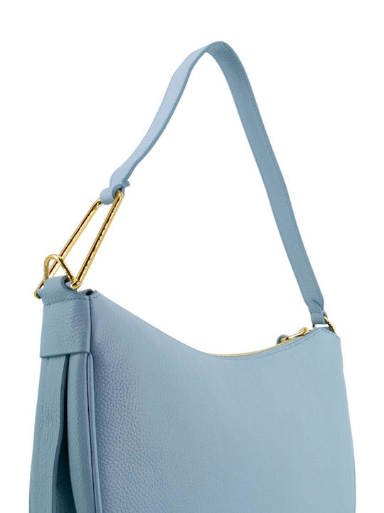 Leather Women's Bag Shoulder Light Blue