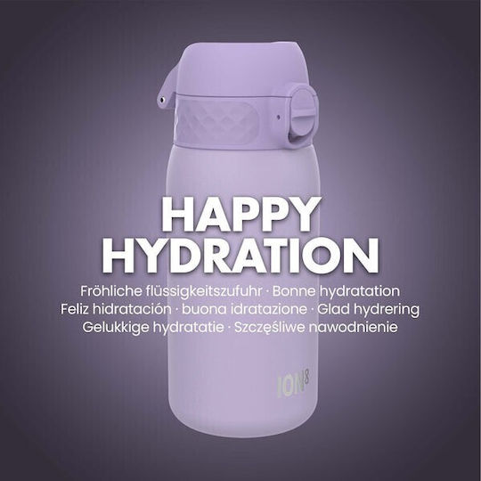 Ion8 Leak Proof Steel Water Bottle Flasche Thermosflasche Rostfreier Stahl BPA Frei 320ml Lilac mit Mundstück