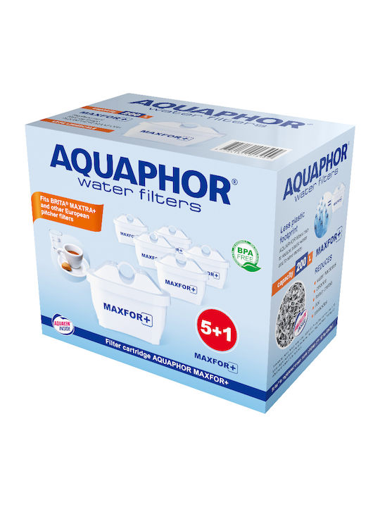 Aquaphor Ersatz-Wasserfilter für Kanne aus Aktivkohle B100-25 Maxfor 220004 6Stück