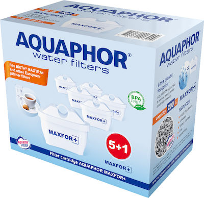 Aquaphor Ανταλλακτικό Φίλτρο Νερού για Κανάτα από Ενεργό Άνθρακα B100-25 Maxfor 6τμχ