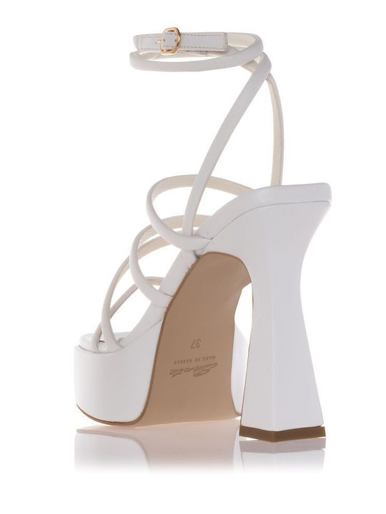 Leder Sandalen Weiß