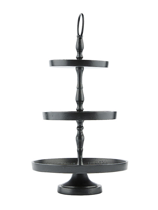 InTheBox Metallic Dessert Tower Stand with 3 Tiers Servir Silver Ø22cmxY36cm