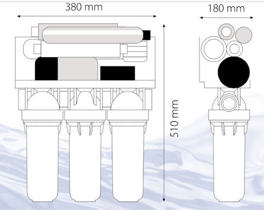 Atlas Filtri Reverse Osmosis System 7 Stages Oasis DP Trio 50 with UV Lamp