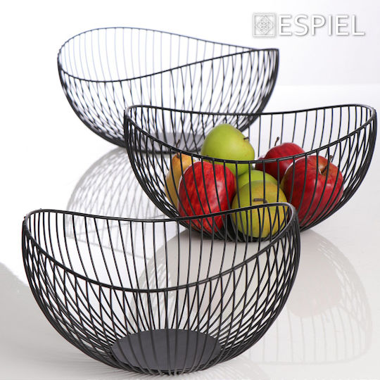 Espiel Fruitieră Metalic Negru 27.5x27.5x14buc Espiel Fruitieră Metalic Negru 27.5x27.5x14buc