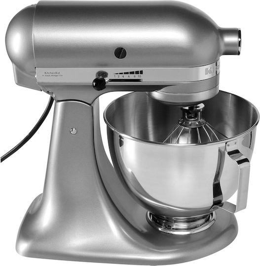 Kitchenaid Захарни изделия Сребърен Contour Silver Серия Artisan 5KSM175PSECU Стенд миксер 300W с Неръждаема Купа 4.8лт