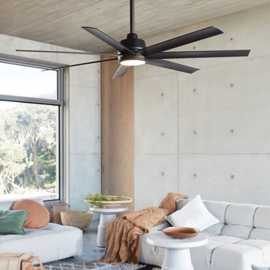 Lucci Air Atlanta II Deckenventilator 183cm mit Leuchte Schwarz