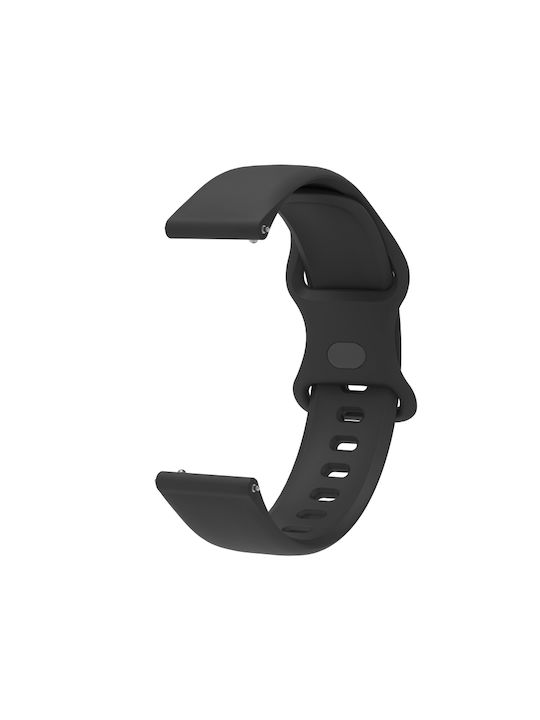 Λουράκι Σιλικόνης με Pin Μαύρο (Garmin Venu / Samsung Galaxy Watch Active 2)