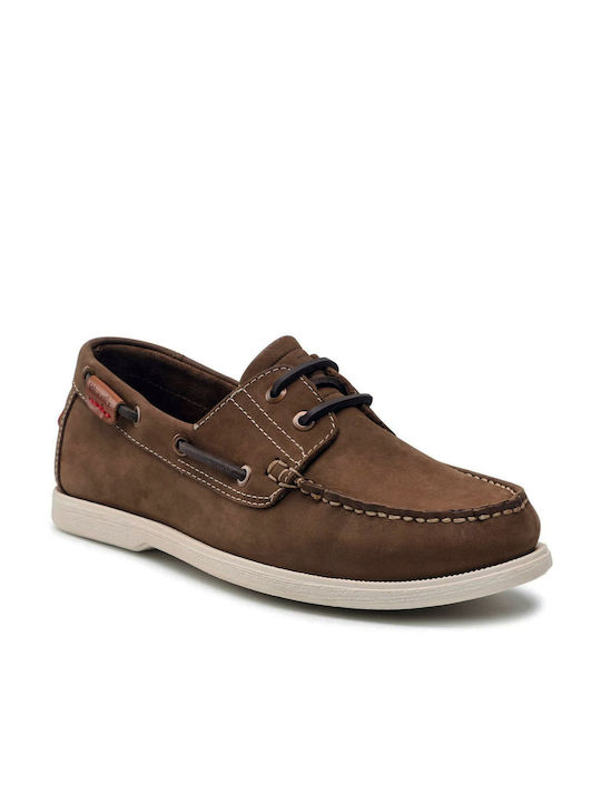 Wrangler Ανδρικά Boat Shoes σε Καφέ Χρώμα