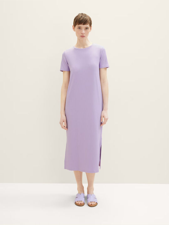 Tom Tailor Rochii de vară pentru femei Midi Rochie cu Slit Violet