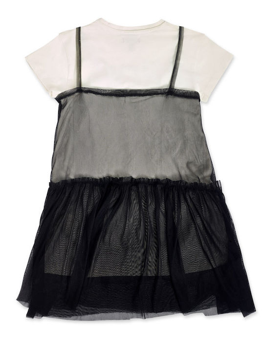 Nath Kids Rochie pentru Copii Din Tulle Mâneci scurte Alb