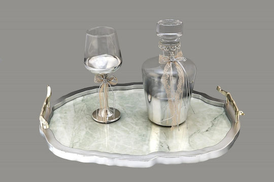 La Vista Tavă De Nuntă Ceramică / Metalică Argintie