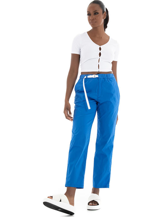 Women's Summer Crop Top Short Sleeve with V Neckline White