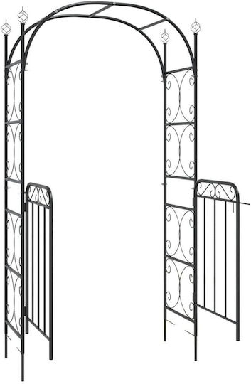Gartenbogen aus Metall in Schwarz Farbe 108x45x235cm