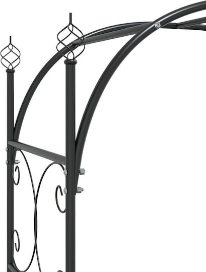 Gartenbogen aus Metall in Schwarz Farbe 108x45x235cm