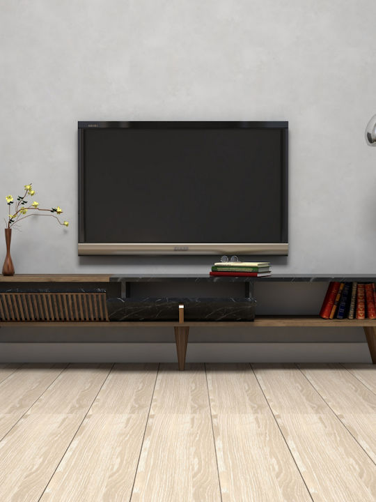 TV-Ständer Karydi Braun Marmor M180xT35xH40cm