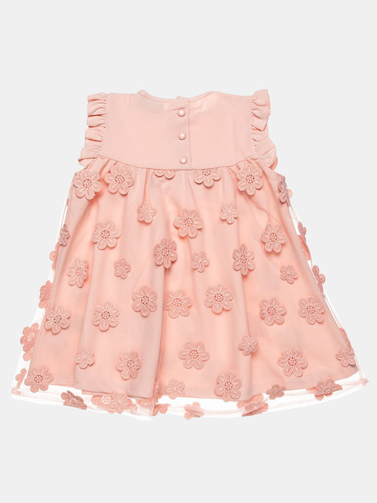 Alouette Mädchen Kleid Tüll Blumen Ärmellos Rosa