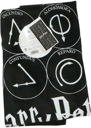 Warner Bros HP191052-R Παιδική Πετσέτα Θαλάσσης Μαύρη Harry Potter 140x70εκ.