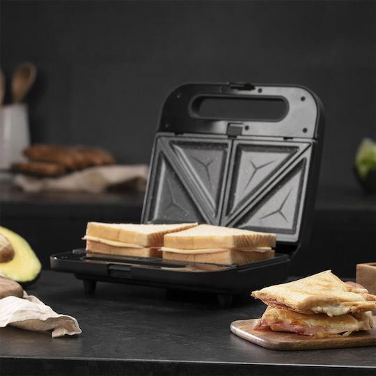 Cecotec Sandwich Maker with Removable Plates for for 2 Sandwiches Sandwiches 800W Black