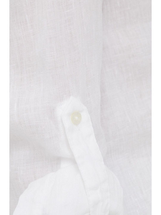 Women's Linen Monochrome Long Sleeve Shirt White