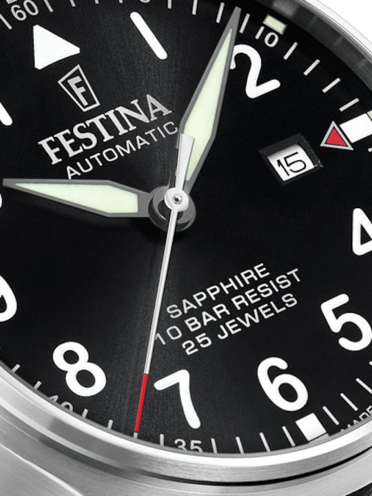 Festina Men's Watch 40mm Battery with Black Leather Strap