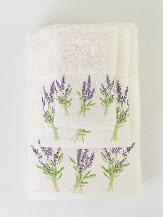 Borea 3pc Bath Towel Set Λεβάντες Ecru