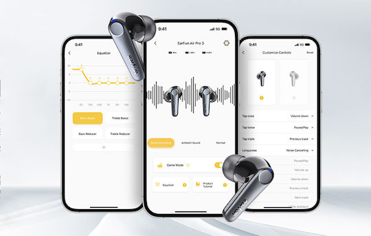 Earfun Air Pro 3 In-ear Bluetooth Handsfree Earphones with Charging Case Black