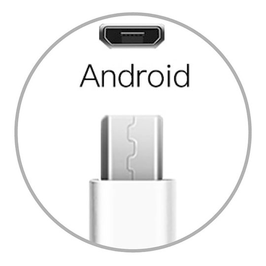 Andowl Auto- und Steckdosen-Set mit USB-A Anschluss und Kabel Micro-USB Weißs (Q-DC60A)
