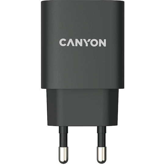 Canyon Φορτιστής Χωρίς Καλώδιο με Θύρα USB-C 20W Μαύρος (H-20)