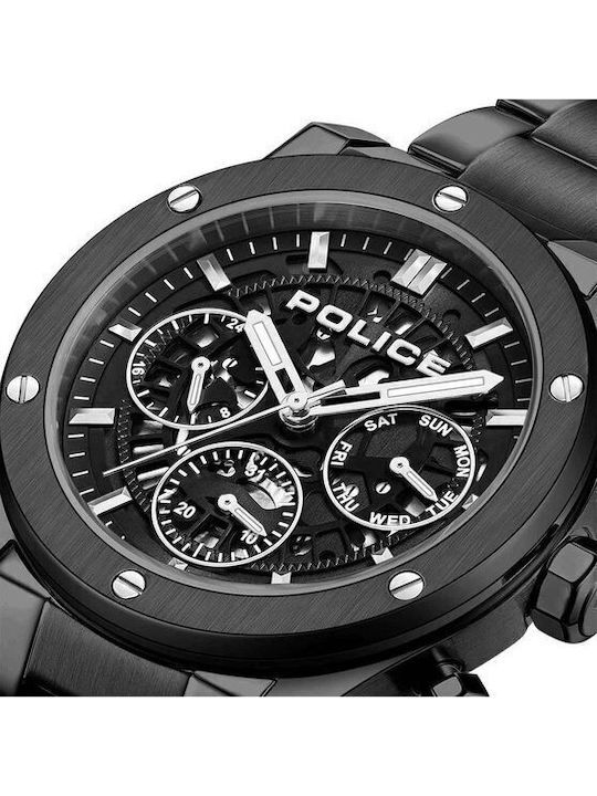 Police Knotty Men's Watch 42mm Chronograph Battery with Black Metal Bracelet