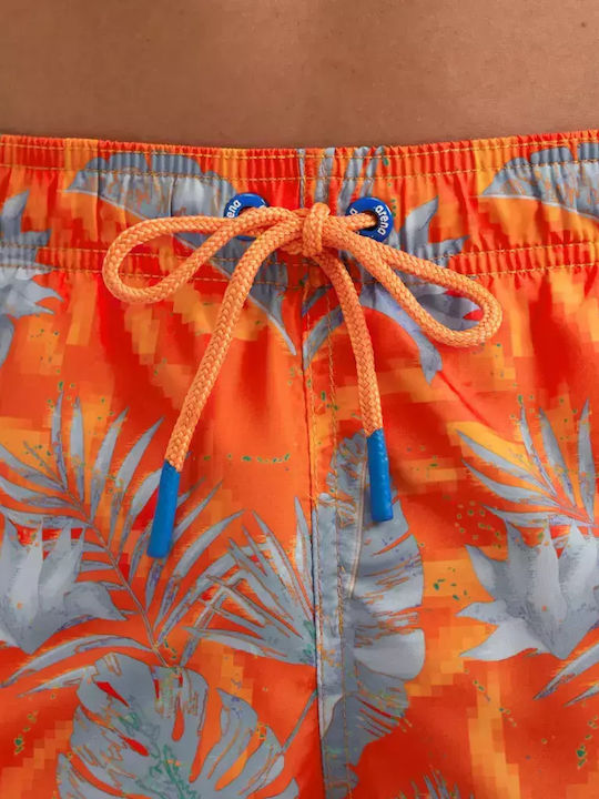 Herren Badebekleidung Shorts Orange Blumen