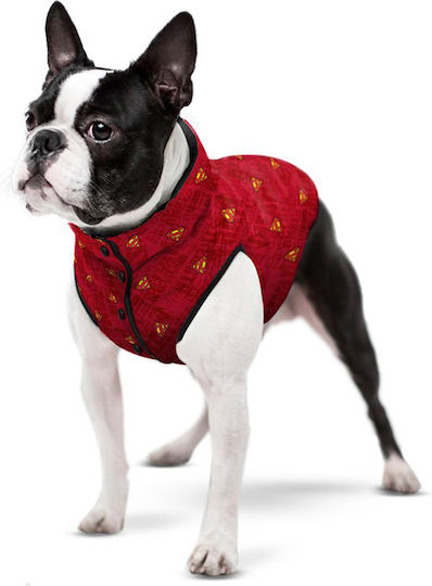 WauDog Superman Red Waterproof Dog Coat with 35cm Back Length