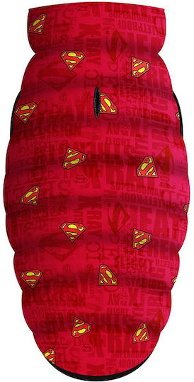 WauDog Superman Red Waterproof Dog Coat with 35cm Back Length