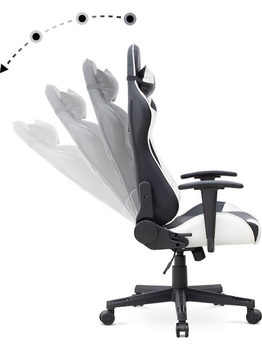 Megapap Alonso Scaun Gaming Din piele ecologică Alb/negru