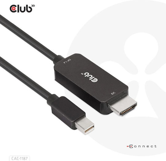 Club3D Cable mini DisplayPort male - HDMI male 1.8m Black (CAC-1187)