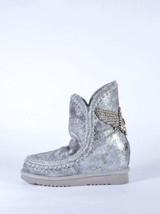 MOU Μπότες Wedge Short Hotfix Studs Grey